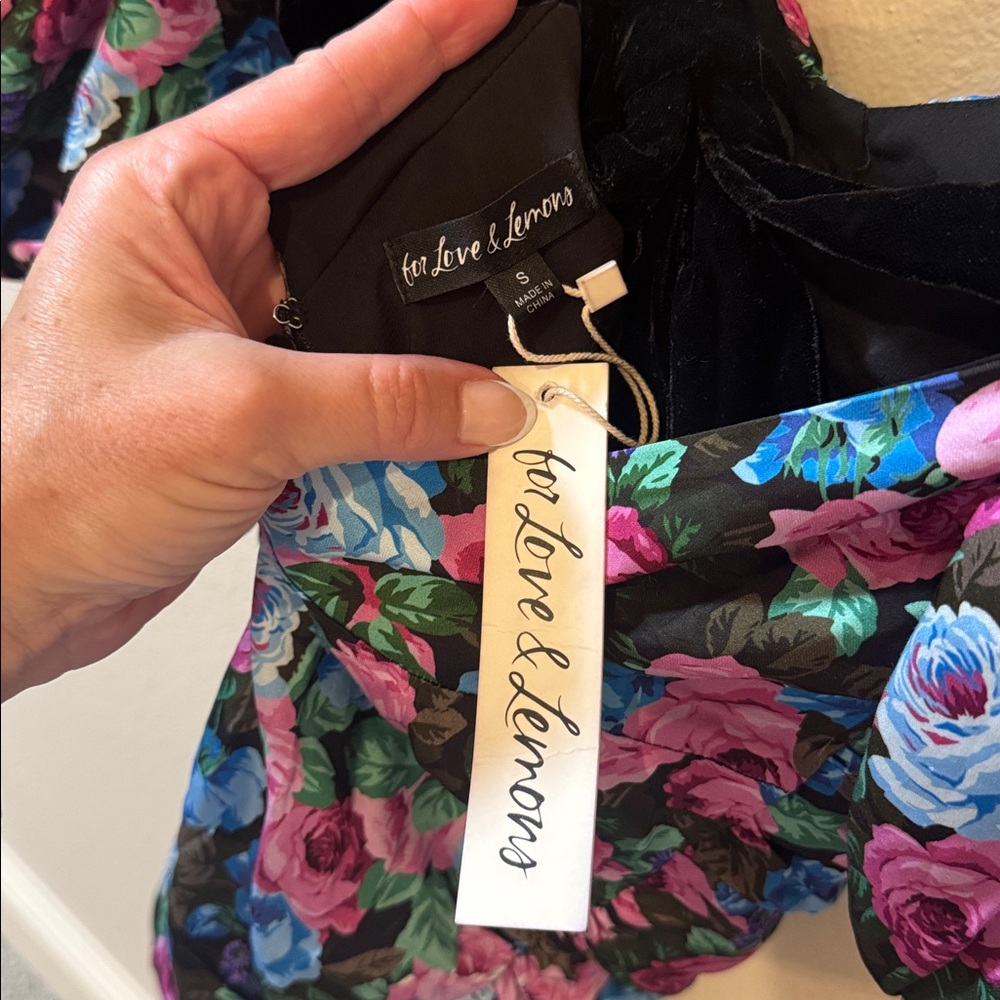 NWT Small For Love And Lemons Black Floral Marlei Mini Dress! - Picture 16 of 16